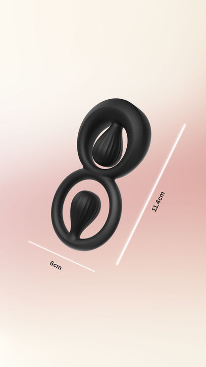 Double Pleasure: Dual vibrating Elastic Cock Ring